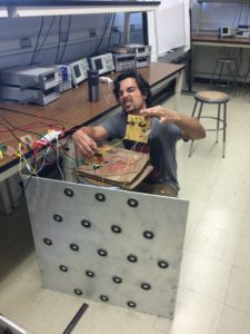 Carlos Basto with his Mad Max inspired acoustic phase array resume